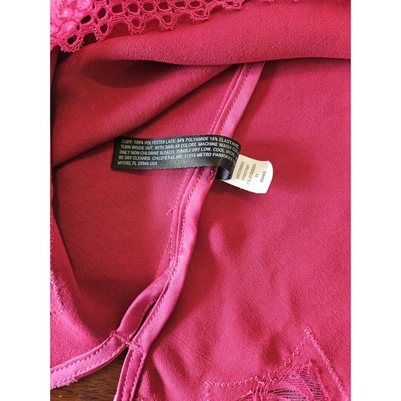 Soma Sensual Lace Camisole Womens XXL Pink Red Satin Sleepwear Lingerie Top - Picture 11 of 14